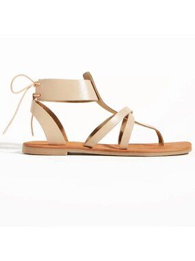 Matisse Leather Gladiator Strappy Ankle Sandals in Nude | Size 7